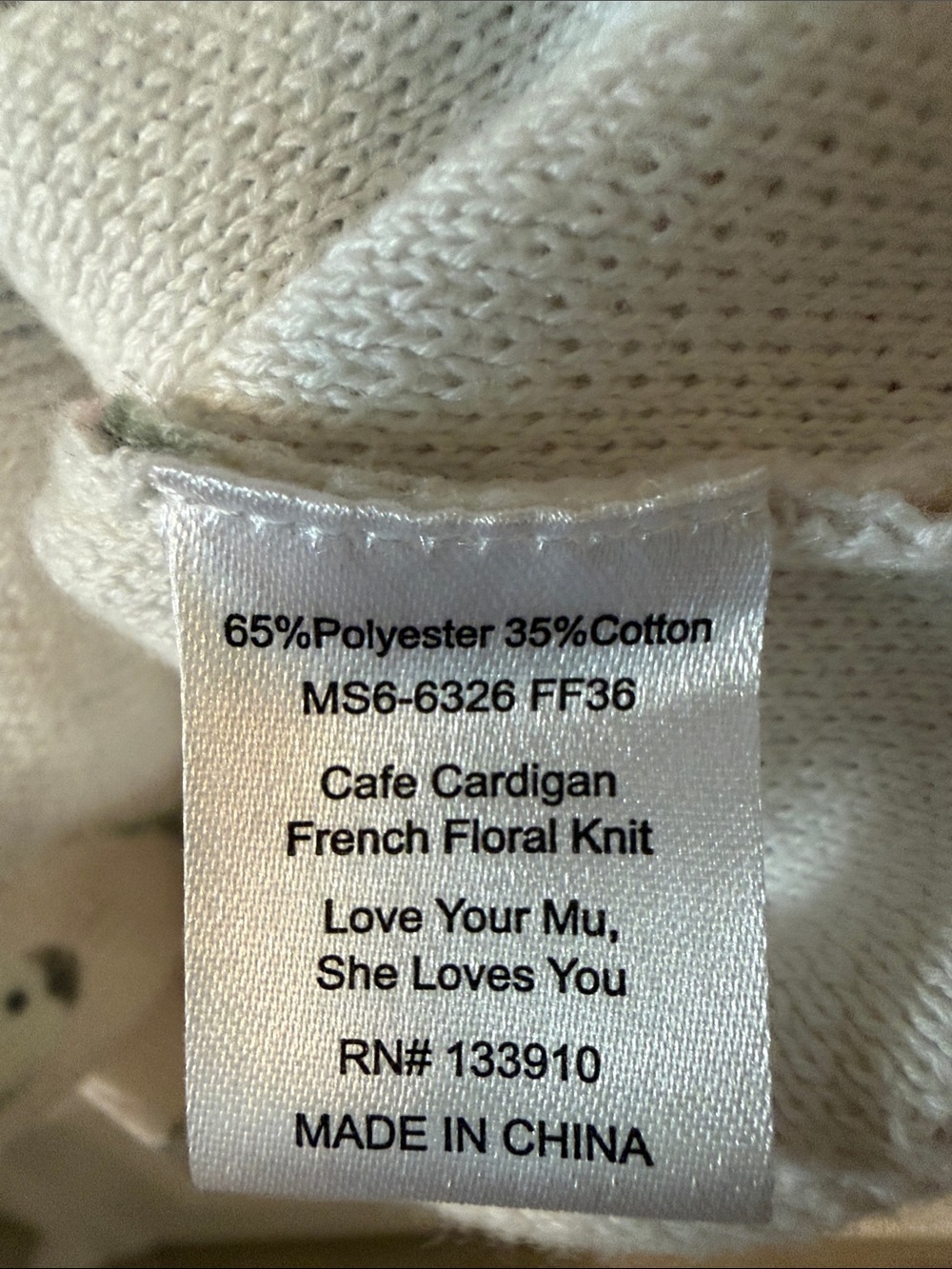 Show Me Your Mumu Café Cardigan in French
Floral Knit Cottagecore LIKE NEW XS - Picture 9 of 10